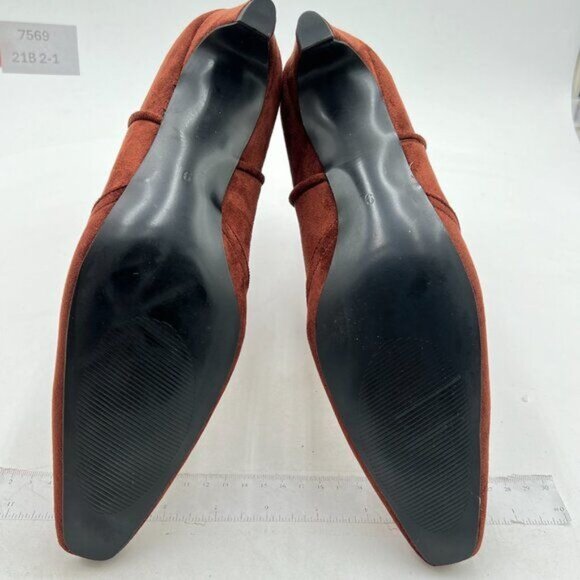 Women Square Toe Comfort Kitten Low Heel Ankle Boot Pull On Bootie Winter - Picture 6 of 7